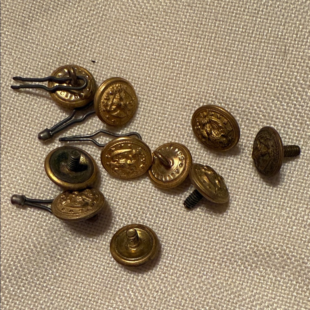 1925 US Navy Brass Button Set of 10 small size